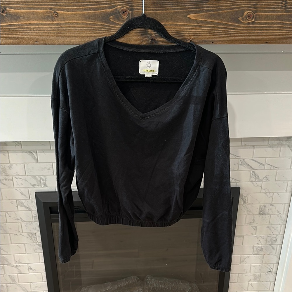 Offline by aerie Black pullover sweater 3 for $20